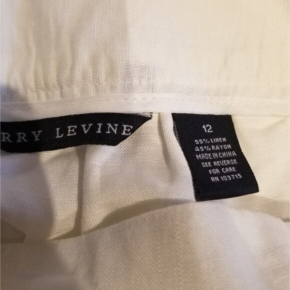 Larry Levine A- line Vintage Linen White Skirt Lightweight Comfortable Size 12 - Picture 8 of 9